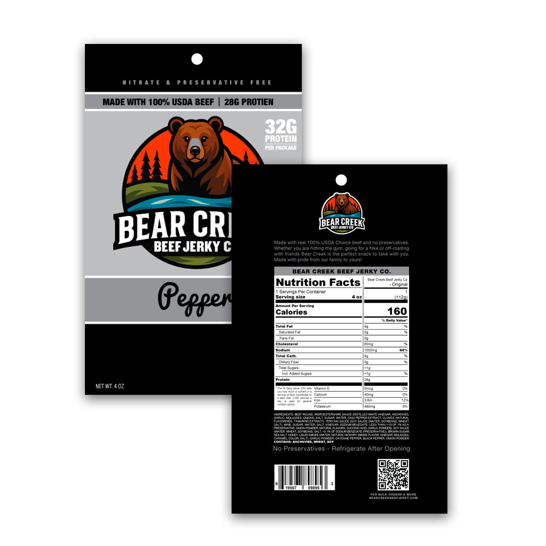 100% USDA Hand Cut Beef Jerky - Pepper